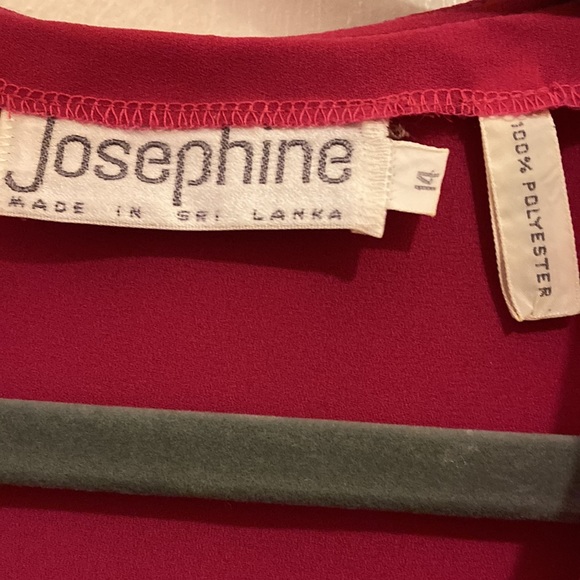 Josephine Sz 14 raspberry pleated blouse collared 3/4sleeves button closure wrap - Picture 3 of 10